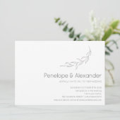 Minimale moderne botanische trekbruiloft kaart (Staand voorkant)