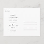 Minimale moderne Bourgogne foto bespaart datum Uitnodiging Briefkaart (Achterkant)