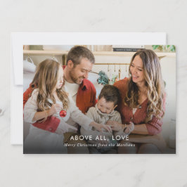 Minimale moderne bovenal liefde kerstfoto feestdagenkaart