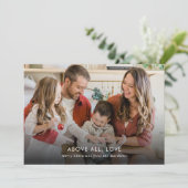 Minimale moderne bovenal liefde kerstfoto feestdagenkaart (Staand voorkant)