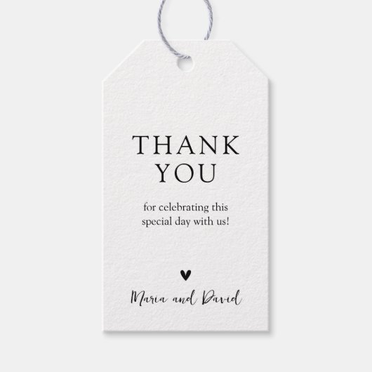 Minimale moderne bruiloft cadeaulabel (Voorkant)