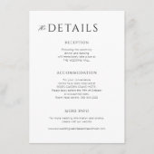 Minimale moderne bruiloft details informatiekaartje (Voorkant)