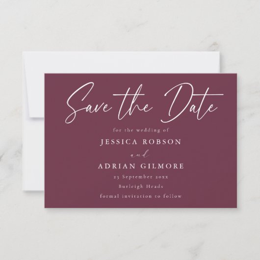 Minimale moderne bruiloft save the date (Voorkant)