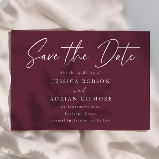 Minimale moderne bruiloft save the date