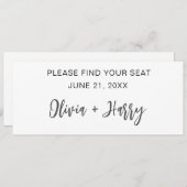 Minimale moderne bruiloft tafel zitplaatsen header kaart (Voorkant / Achterkant)