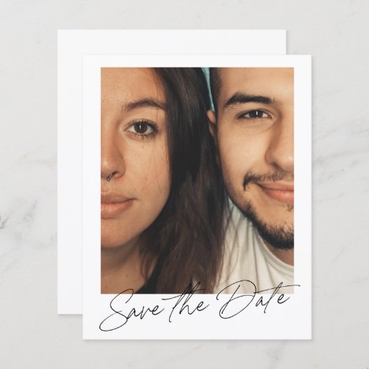 Minimale moderne budgetfoto opslaan Datum (Voorkant / Achterkant)