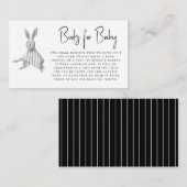 Minimale moderne bunny baby shower behuizing informatiekaartje (Voorkant / Achterkant)