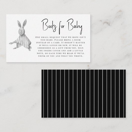 Minimale moderne bunny baby shower behuizing informatiekaartje (Voorkant / Achterkant)