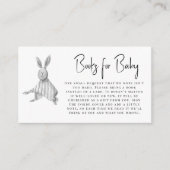 Minimale moderne bunny baby shower behuizing informatiekaartje (Voorkant)
