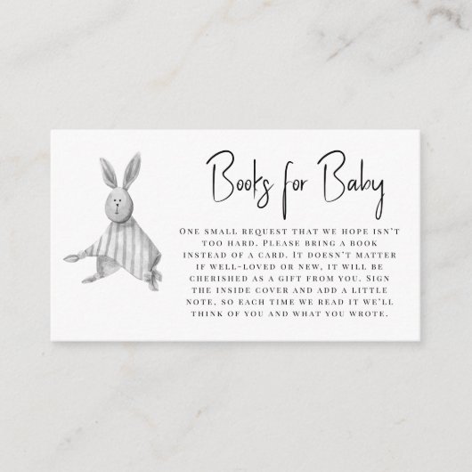 Minimale moderne bunny baby shower behuizing informatiekaartje (Voorkant)