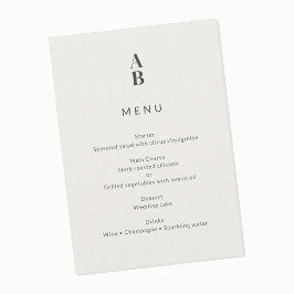 Minimale moderne burgerlijke bruiloft menu