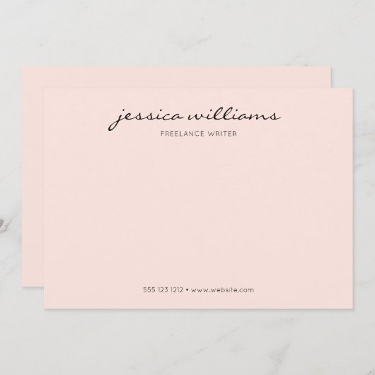Minimale moderne Calligrafie Professional Notitiekaartje (Voorkant / Achterkant)