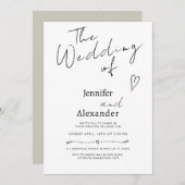 Minimale Moderne Calligrafie Weddenschap Kaart (Voorkant / Achterkant)