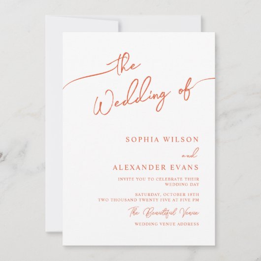 Minimale Moderne Calligrafie Weddenschap Kaart (Voorkant)