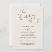 Minimale Moderne Calligrafie Weddenschap Kaart (Voorkant)