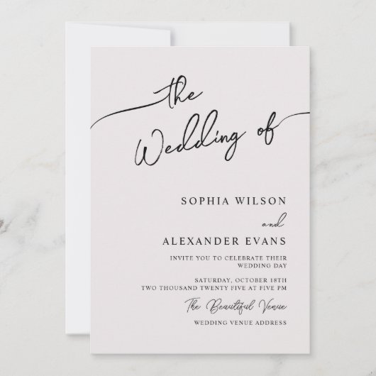 Minimale Moderne Calligrafie Weddenschap Kaart (Voorkant)