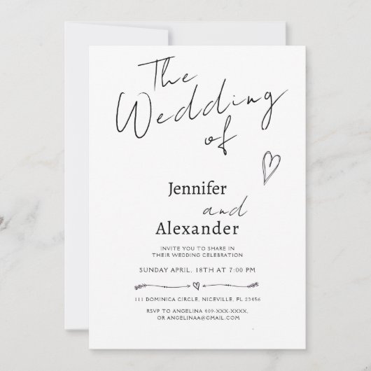 Minimale Moderne Calligrafie Weddenschap Kaart (Voorkant)