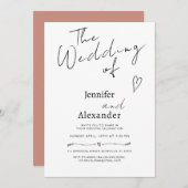 Minimale Moderne Calligrafie Weddenschap Kaart (Voorkant / Achterkant)