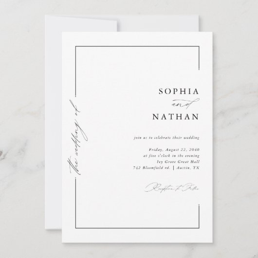 Minimale Moderne Calligrafie Weddenschap Kaart (Voorkant)
