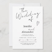 Minimale Moderne Calligrafie Weddenschap Kaart (Voorkant)