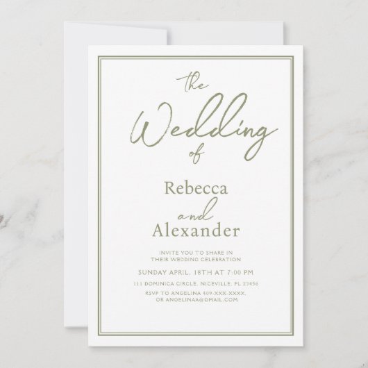 Minimale Moderne Calligrafie Weddenschap Kaart (Voorkant)