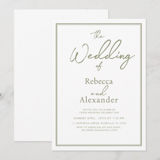 Minimale Moderne Calligrafie Weddenschap Kaart (Voorkant / Achterkant)