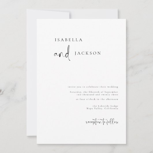 Minimale Moderne Calligrafie Weddenschap Kaart (Voorkant)