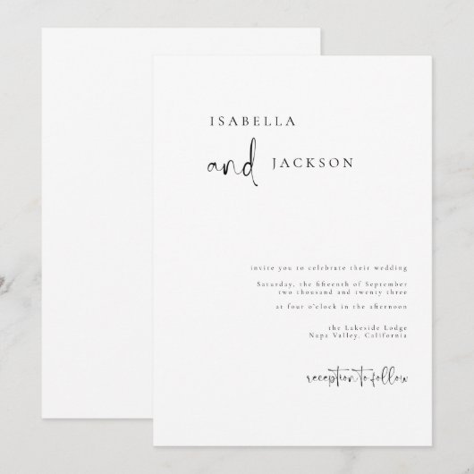 Minimale Moderne Calligrafie Weddenschap Kaart (Voorkant / Achterkant)