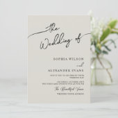 Minimale Moderne Calligrafie Weddenschap Kaart (Staand voorkant)