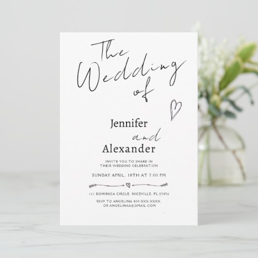 Minimale Moderne Calligrafie Weddenschap Kaart (Staand voorkant)