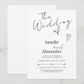 Minimale Moderne Calligrafie Weddenschap Kaart (Voorkant / Achterkant)