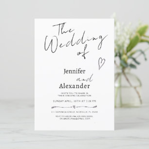 Minimale Moderne Calligrafie Weddenschap Kaart