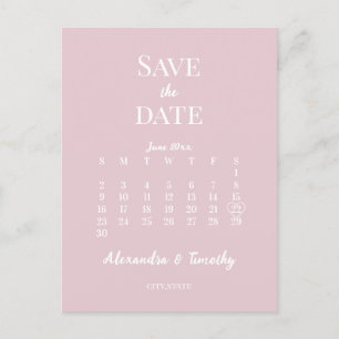 Minimale moderne champagne - roze agenda - bruilof aankondigingskaart