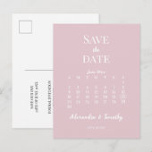 Minimale moderne champagne - roze agenda - bruilof aankondigingskaart (Voorkant / Achterkant)