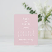 Minimale moderne champagne - roze agenda - bruilof aankondigingskaart (Staand voorkant)