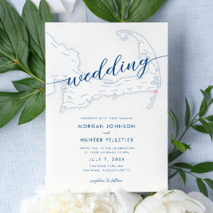 Minimale moderne Chatham Bars in bruiloft Kaart