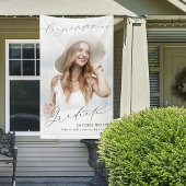 Minimale moderne Chic Script Photo Graduation Part Spandoek