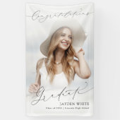 Minimale moderne Chic Script Photo Graduation Part Spandoek (Verticaal)