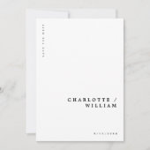 Minimale moderne chic typografie bruiloft save the date (Voorkant)