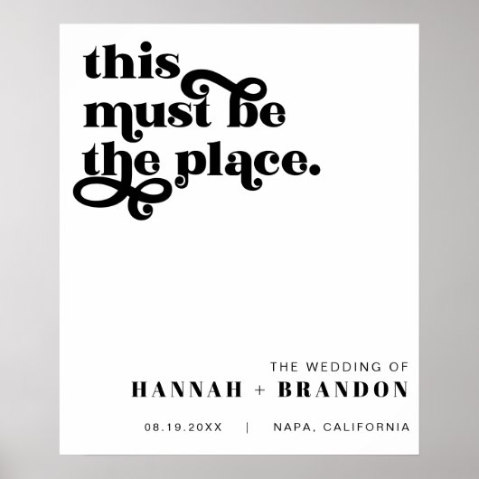 Minimale Moderne Chic Typografie Klassiek Huwelijk Poster (Voorkant)