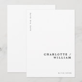 Minimale moderne chic typografie trouwdag save the date (Voorkant / Achterkant)