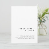 Minimale moderne chic typografie trouwuitnodiging aankondiging (Staand voorkant)