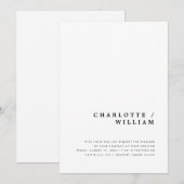 Minimale moderne chic typografie trouwuitnodiging aankondiging (Voorkant / Achterkant)