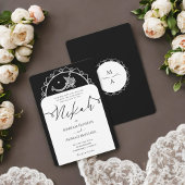 Minimale Moderne Chick Zwart-Wit Islamitisch Nikah Kaart
