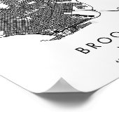 Minimale moderne Circle Street Map van Brooklyn Ne Poster (Hoek)
