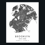 Minimale moderne Circle Street Map van Brooklyn Ne Poster<br><div class="desc">Minimale moderne Circle Street Map van Brooklyn New York</div>
