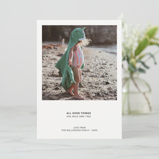 Minimale Moderne Citaat | Eenvoudige fotoofferte Feestdagenkaart (Staand voorkant)