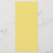 Minimale moderne citroengele persoonlijke bruiloft menu (Achterkant)