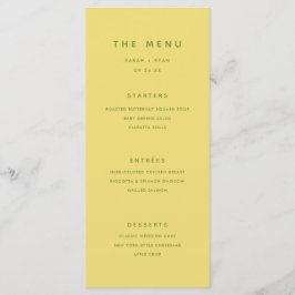 Minimale moderne citroengele persoonlijke bruiloft menu