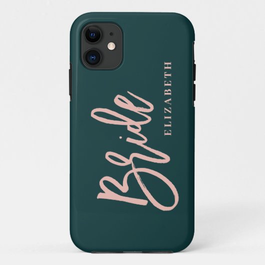 Minimale moderne cleanline script tekst bruid brui Case-Mate iPhone case (Achterkant)